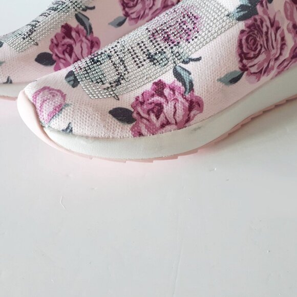 NWT Juicy Couture floral print and crystal embellished slip on knit sneakers, 10 - Picture 11 of 12